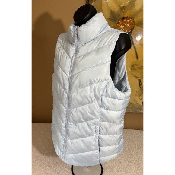 So Authentic American Heritage Light Blue Full Zip Puffer Vest Side Pockets Sz L - Picture 6 of 16